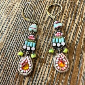 Colorful Beaded Dangle Earrings